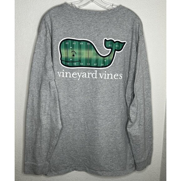 Vineyard Vines Shirt Mens XL Long Sleeve Pocket Whale Football Field Graphic - Picture 1 of 14